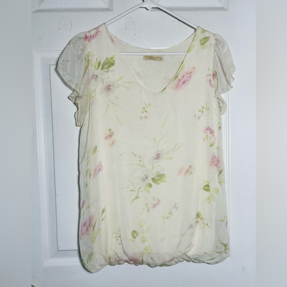 GIUSY Made in Italy 100% Silk Women’s Top M‎